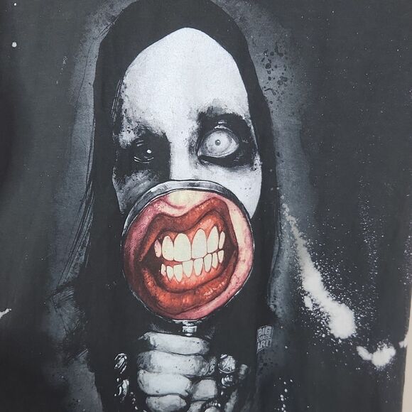 Big Chris Art Marilyn Manson Frontside Big Print Short Sleeve Graphic Tee Small - Picture 3 of 6